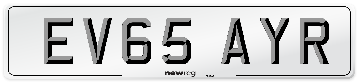 EV65 AYR Number Plate from New Reg